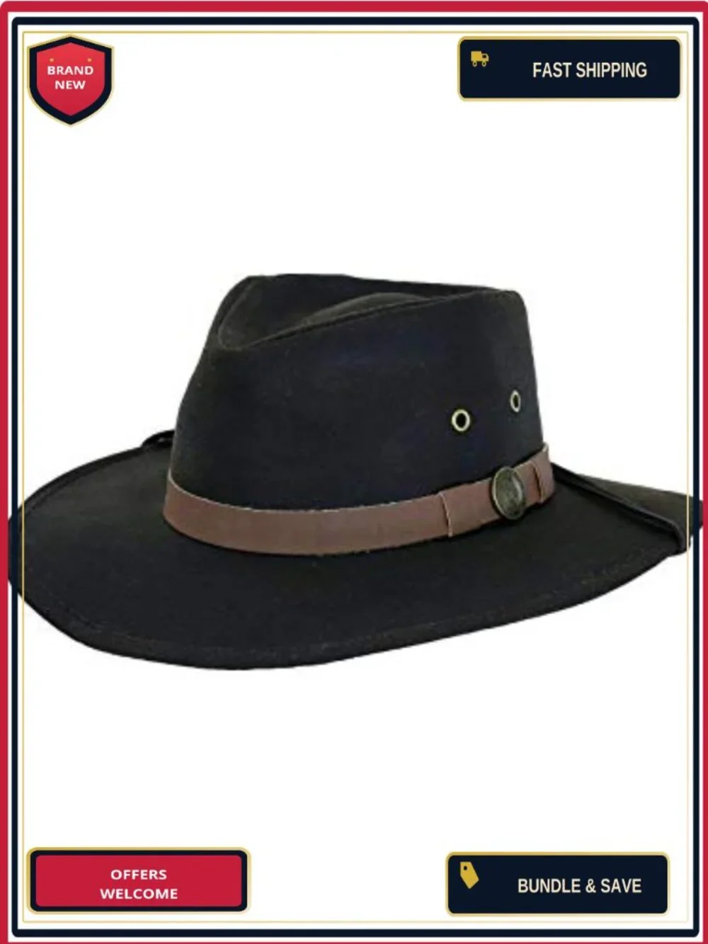 Outback Trading Unisex Kodiak Waterproof Oilskin Cowboy Hat UPF 50